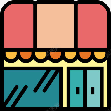 41号餐厅彩色商店图标图标