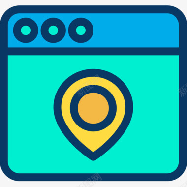 地图景区标志浏览器地图和导航8线性颜色图标图标