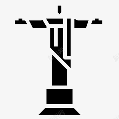 里约矢量经典地标巴西耶稣基督救赎者图标图标