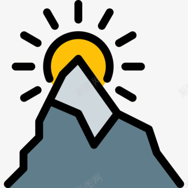 山山自然45线性颜色图标图标