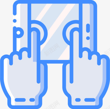 平板电脑手5蓝色图标图标