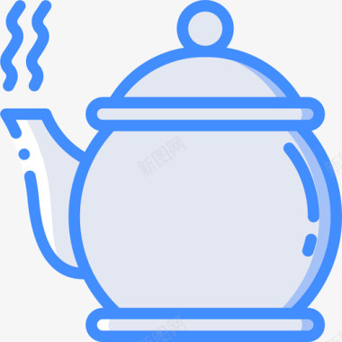 茶壶咖啡厅8蓝色图标图标