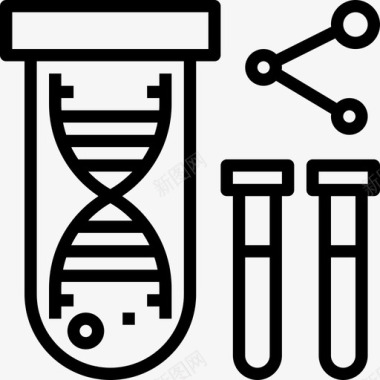 遗传调控遗传学遗传学和生物工程线性图标图标