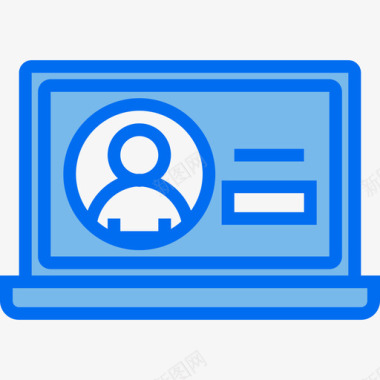 笔记本电脑商务元素2蓝色图标图标