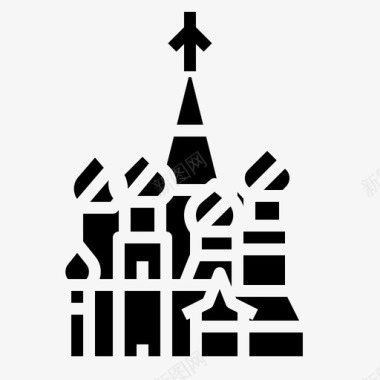 圣巴兹尔大教堂地标俄罗斯图标图标