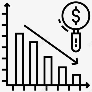 会计税务数据监控条形图业务评估图标图标