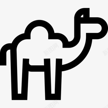 骆驼骆驼沙漠3直线型图标图标
