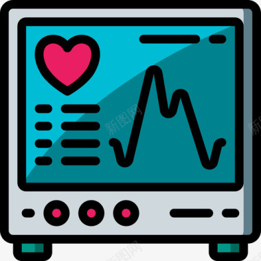 农用器械心电图医疗器械5线色图标图标