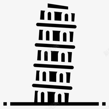 比萨斜塔建筑地标图标图标