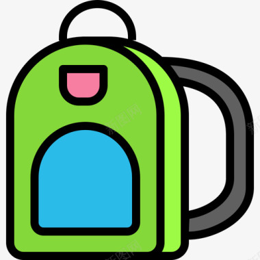 背包背包55岁婴儿线性颜色图标图标