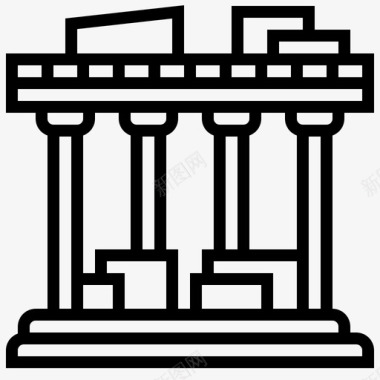 雅典帕台农神庙雅典帕特农神庙建筑图标图标