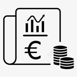 资产负债表分析欧元平衡表会计硬币图标高清图片