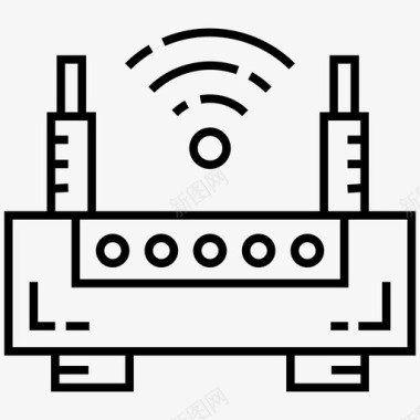 发射渐变wifi路由器互联网共享调制解调器图标图标