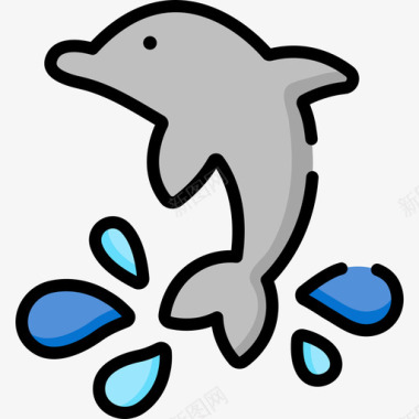 海豚显示4线颜色图标图标
