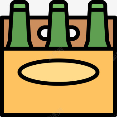 啤酒瓶饮料5线性颜色图标图标