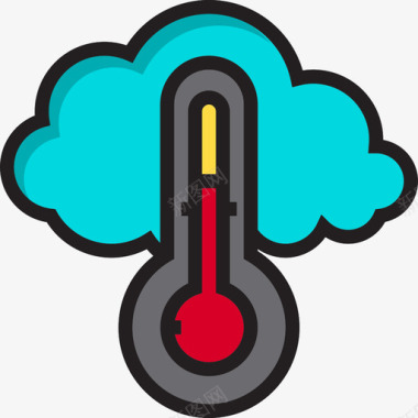 温度计温度计天气146线性颜色图标图标