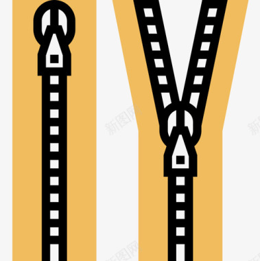 拉链缝纫设备4黄色阴影图标图标