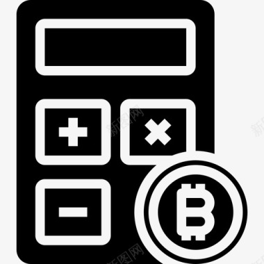计算器加密货币和比特币2填充图标图标