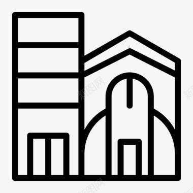 商业大楼插画办公室大楼商业图标图标