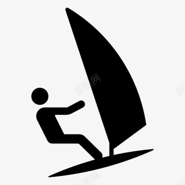 风帆冲浪沙滩滑板图标图标