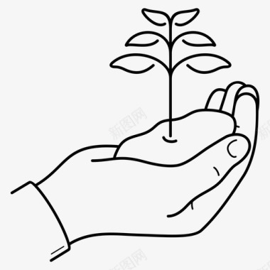 牵手植物生态绿色概念图标图标