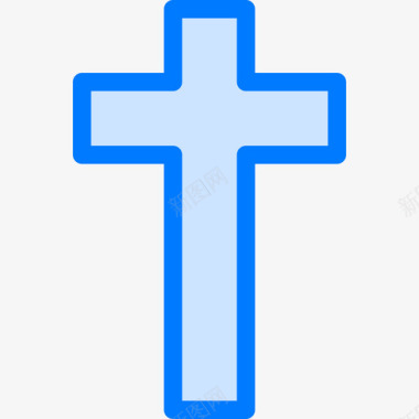十字架所有圣徒第二天蓝色图标图标