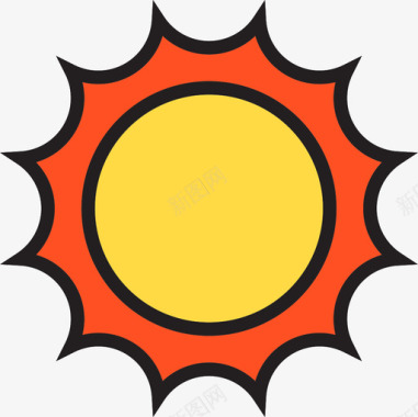 太阳天气146线性颜色图标图标