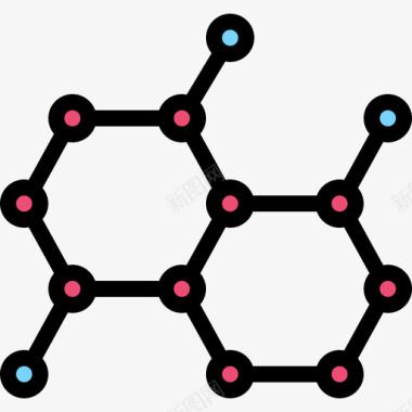 活性分子分子科学45线性颜色图标图标