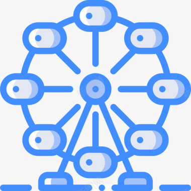 摩天轮城市生活4蓝色图标图标