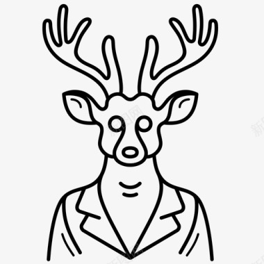鹿打扮拟人化性格图标图标