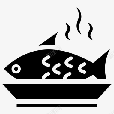 鱼肉烹调鱼生鱼图标图标