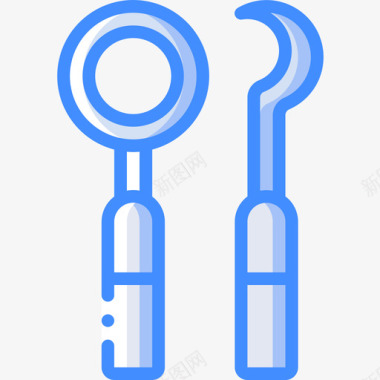 牙科工具医疗设备3蓝色图标图标