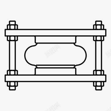 柔性波纹管工业接头图标图标