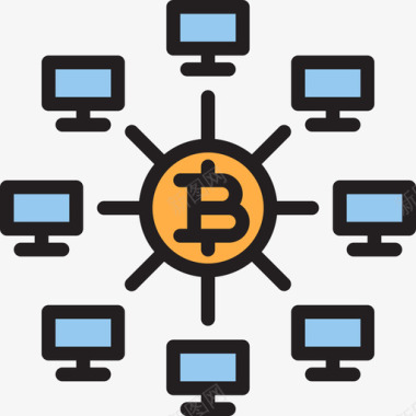 比特币挖矿比特币比特币40线性颜色图标图标