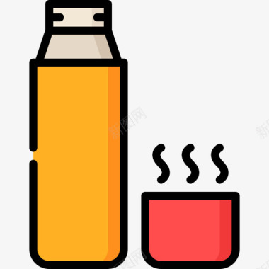 保温水杯保温瓶户外活动11线性颜色图标图标