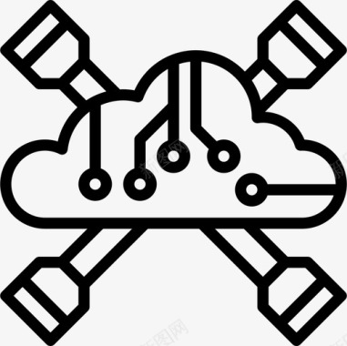 云计算价格表云计算网络技术线性图标图标