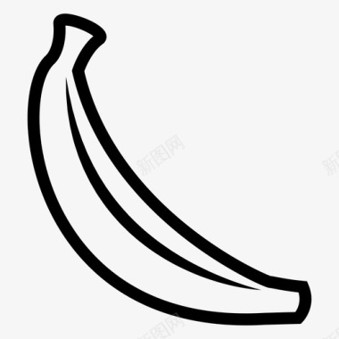 香蕉水果线条图标图标