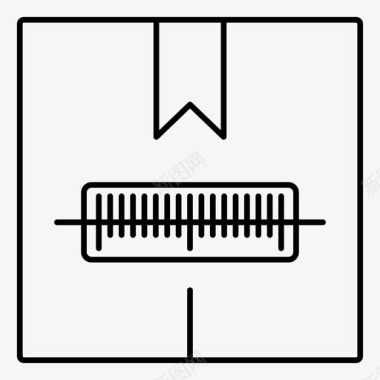 条形码包裹扫描条形码交付轮廓图标图标