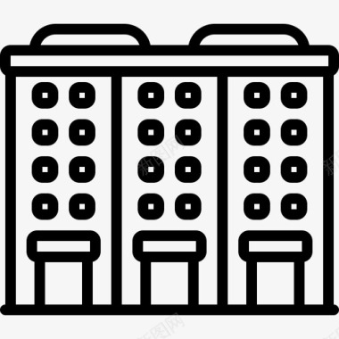 住宿公寓住宿建筑图标图标