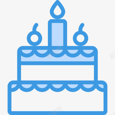 生日蛋糕节日5蓝色图标图标