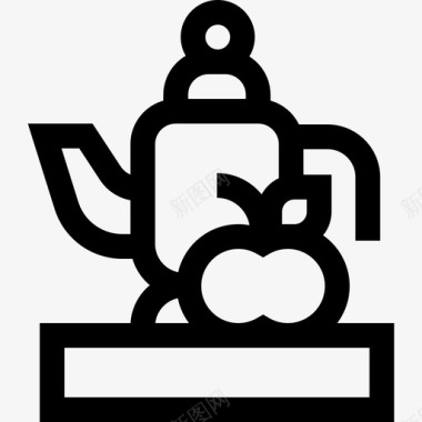 茶壶艺术与7线性图标图标