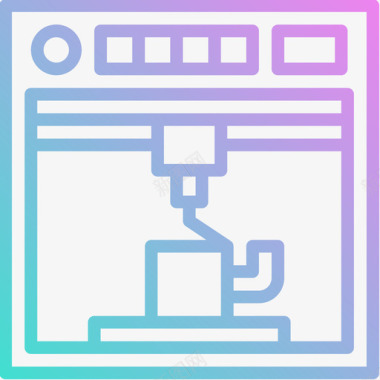 3d电视3d打印机ai2渐变图标图标