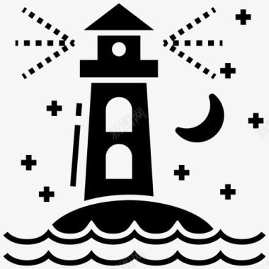 灯塔水上建筑航海建筑图标图标
