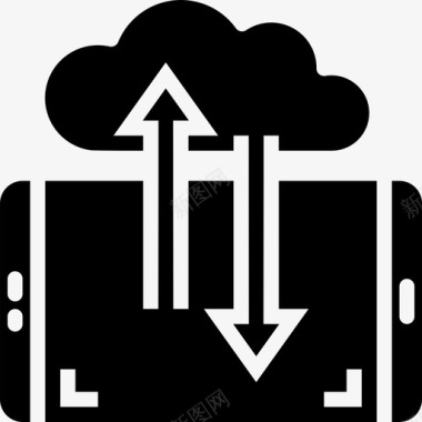 手机云服务应用云智能手机应用程序5填充图标图标