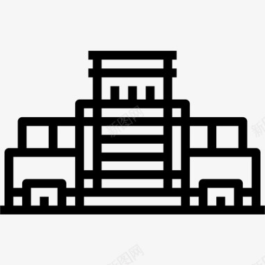 性图标神庙壁画地标性建筑25座直线形图标图标