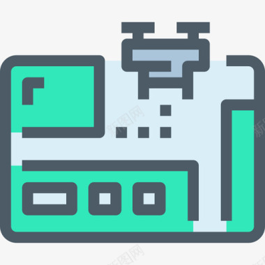 电脑小标志无人机无人机技术2线性颜色图标图标