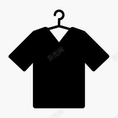 t恤黑色t恤洗衣房图标图标