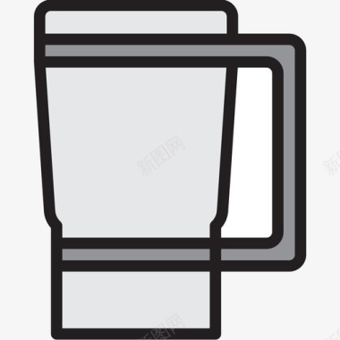 透明水杯水杯饮料13线性颜色图标图标