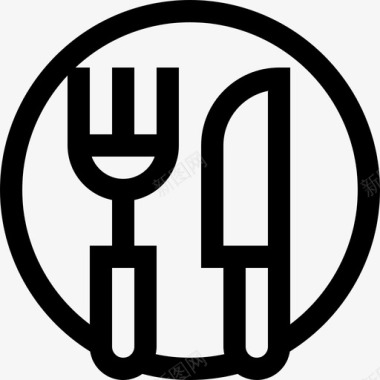 餐具葡萄酒5线性图标图标