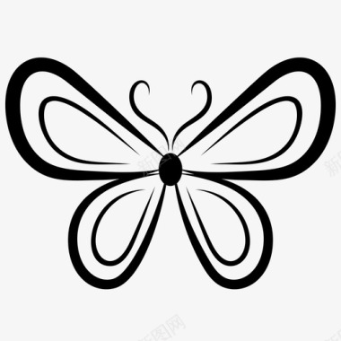 蝴蝶素描蝴蝶图案蝴蝶符号图标图标